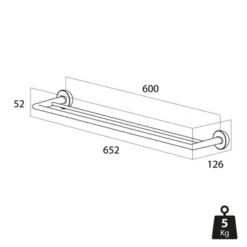 Tiger Handdoekhouder Cooper Dubbel -Badkamer Verkoop 123 1195