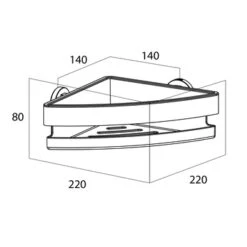 Tiger Noon Hoek Douchemand 22 X 8 X 22 Cm Chroom -Badkamer Verkoop 123 1384