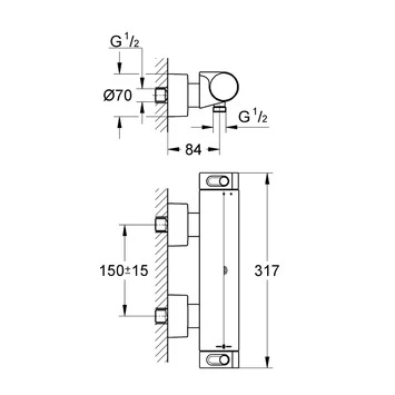 Grohe Thermostatische Douchekraan Grohtherm 2000 15 Cm 4 Grohe Thermostatische Douchekraan Grohtherm 2000 15 Cm - Afbeelding 2