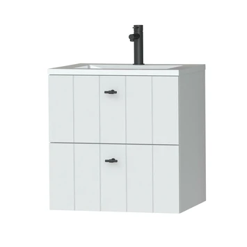 Tiger Maryport Badkamermeubelset 60 Cm Mat Wit Met Wit Glanzende Polybeton Wastafel En Matzwarte Grepen 3 Tiger Maryport Badkamermeubelset 60 Cm Mat Wit Met Wit Glanzende Polybeton Wastafel En Matzwarte Grepen