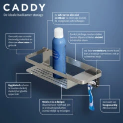 Tiger Douchemand Met Haak Caddy Rvs 16 Tiger Douchemand Met Haak Caddy Rvs -Badkamer Verkoop 123 1791
