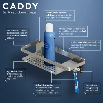 Tiger Douchemand Met Haak Caddy Rvs 9 Tiger Douchemand Met Haak Caddy Rvs - Afbeelding 7