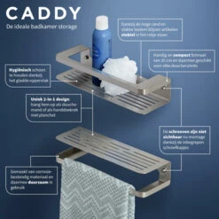 Tiger Douchemand Met Handdoekhouder Caddy Rvs -Badkamer Verkoop 123 1803