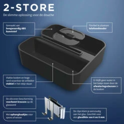 Tiger Douchemand Voor Douchewand 2-store Zwart -Badkamer Verkoop 123 1834