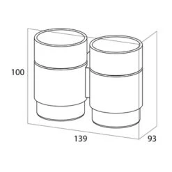 Tiger Dubbele Bekerhouder Nomad Hangend Met Bekers Zwart -Badkamer Verkoop 123 1958