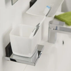 Tiger Bekerhouder Zenna Hangend Met Beker Chroom/Wengé -Badkamer Verkoop 123 2038