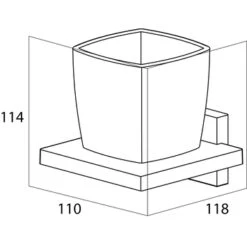 Tiger Bekerhouder Zenna Hangend Met Beker Chroom/Wengé -Badkamer Verkoop 123 2039