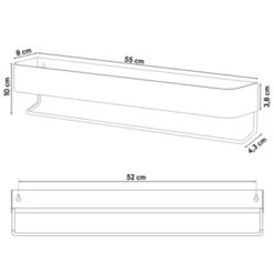 Sealskin Brix Wandrek Met Handdoekrek 55 Cm Zwart -Badkamer Verkoop 123 2166