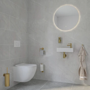 Marho Zeepdispenser Luxor Geborsteld Messing 4 Marho Zeepdispenser Luxor Geborsteld Messing - Afbeelding 2