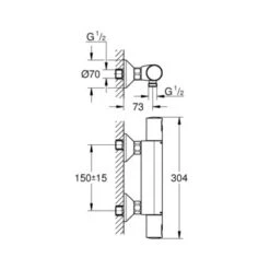 Grohe Thermostatische Douchekraan Precision Start Chroom 15 Cm 11 Grohe Thermostatische Douchekraan Precision Start Chroom 15 Cm -Badkamer Verkoop 123 240