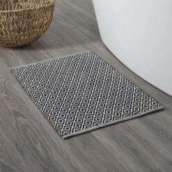 Sealskin Badmat Trellis Zwart 60x90cm -Badkamer Verkoop 123 2447