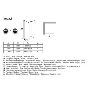 Sealskin Inloopdouche Impact A3 120x195 Cm Chroom 4 Sealskin Inloopdouche Impact A3 120x195 Cm Chroom - Afbeelding 2