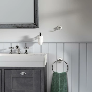 Tiger Ivy Zeepdispenser 200ml Chroom/wit Keramiek 5 Tiger Ivy Zeepdispenser 200ml Chroom/wit Keramiek - Afbeelding 4