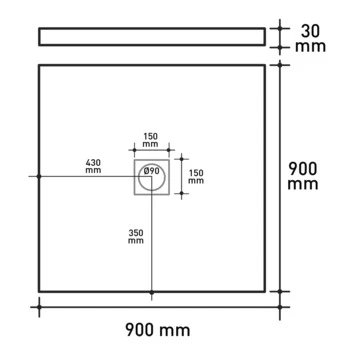 Van Marcke Krypton Douchebak In Polybeton Steenimitatie Graniet 90x90 4 Van Marcke Krypton Douchebak In Polybeton Steenimitatie Graniet 90x90 - Afbeelding 2