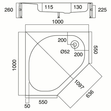 Sealskin Douchebak Optimo Hoekinstap Opbouw 100x100x26 Cm 4 Sealskin Douchebak Optimo Hoekinstap Opbouw 100x100x26 Cm - Afbeelding 2
