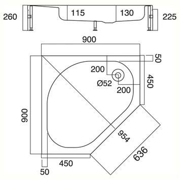 Sealskin Douchebak Optimo 5-hoek Hoekinstap Opbouw 90x90x26 Cm 4 Sealskin Douchebak Optimo 5-hoek Hoekinstap Opbouw 90x90x26 Cm - Afbeelding 2