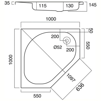 Sealskin Douchebak Optimo Hoekinstap Inbouw 100x100x14 Cm 4 Sealskin Douchebak Optimo Hoekinstap Inbouw 100x100x14 Cm - Afbeelding 2