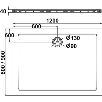 Sealskin Douchebak Fusion Rechthoek Inbouw 120x90x4 Cm Wit 4 Sealskin Douchebak Fusion Rechthoek Inbouw 120x90x4 Cm Wit - Afbeelding 2