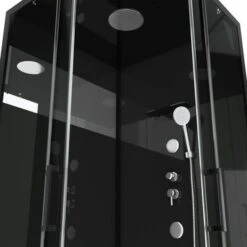 Aurlane Douchecabine Met Schuifdeur Black Mirror 2 Kwartrond Zwart 90x90 Cm -Badkamer Verkoop 123 3267