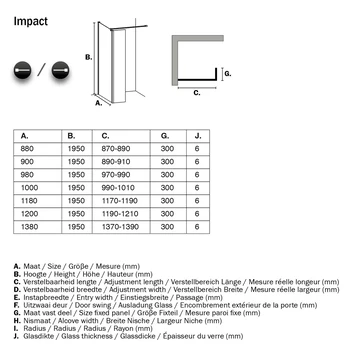 Sealskin Inloopdouche Impact A1 88x30x195 Cm Chroom 6 Sealskin Inloopdouche Impact A1 88x30x195 Cm Chroom - Afbeelding 4