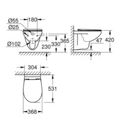Grohe Wandcloset Bau -Badkamer Verkoop 123 357