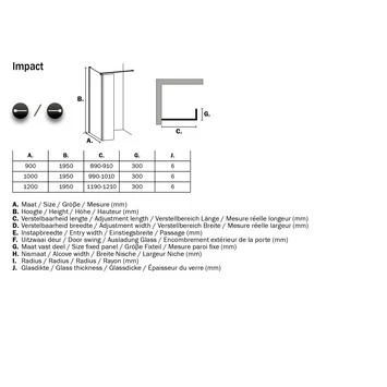 Sealskin Inloopdouche Impact A1 100x195x30 Cm Chroom 4 Sealskin Inloopdouche Impact A1 100x195x30 Cm Chroom - Afbeelding 2