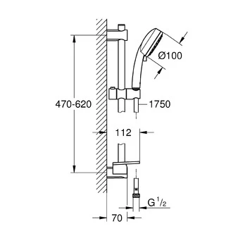 Grohe Doucheset Vitalio Comfort 100 Met Glijstang 2 Douchestanden 4 Grohe Doucheset Vitalio Comfort 100 Met Glijstang 2 Douchestanden - Afbeelding 2