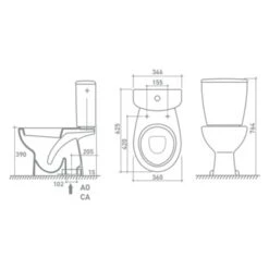 Van Marcke Carice Sphinx WC Pack Met Vloeraansluiting -Badkamer Verkoop 123 372
