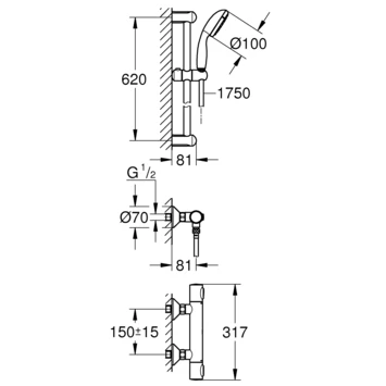 Grohe Precision Flow Douchethermostaat Incl. Doucheset 6 Grohe Precision Flow Douchethermostaat Incl. Doucheset - Afbeelding 4
