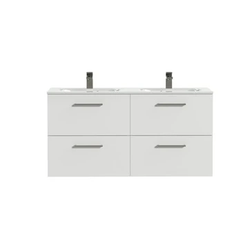 Tiger Studio Badkamermeubel 120cm Hoogglans Wit Met Dubbele Witte Wastafel 4 Tiger Studio Badkamermeubel 120cm Hoogglans Wit Met Dubbele Witte Wastafel - Afbeelding 2