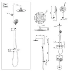 Tiger Regendoucheset Akcent Zwart/messing Incl Kraan En Handdouche Met 3 Straalstanden 17 Tiger Regendoucheset Akcent Zwart/messing Incl Kraan En Handdouche Met 3 Straalstanden -Badkamer Verkoop 123 3859