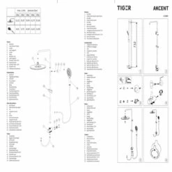Tiger Regendoucheset Akcent Zwart -Badkamer Verkoop 123 3876