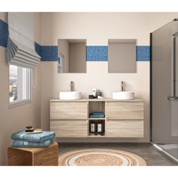 Allibert Badmeubelset Gaya 150 Cm Eik Hamilton Met 2 Porceleinen Waskommen 3 Allibert Badmeubelset Gaya 150 Cm Eik Hamilton Met 2 Porceleinen Waskommen