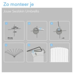 Sealskin Douchegordijnstang Umbrella Aluminium -Badkamer Verkoop 123 4023