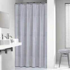 Sealskin Douchegordijn Wave Polyester 180x200 Cm Blauw -Badkamer Verkoop 123 4030