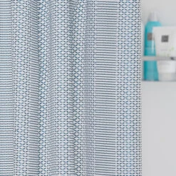 Sealskin Douchegordijn Wave Polyester 180x200 Cm Blauw -Badkamer Verkoop 123 4032