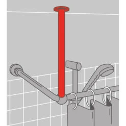 Sealskin Plafondsteun Seallux Voor Douchegordijnstang Chroom 60 Cm -Badkamer Verkoop 123 4037