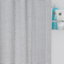 Sealskin Douchegordijn Wave Polyester 180x200 Cm Zwart -Badkamer Verkoop 123 4142