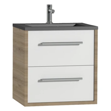 Tiger Badkamermeubel Boston 60cm Chalet Eik/matzwart Met Grepen Chroom 4 Tiger Badkamermeubel Boston 60cm Chalet Eik/matzwart Met Grepen Chroom - Afbeelding 2