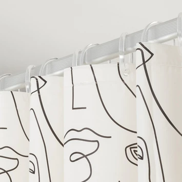 Sealskin Douchegordijn Mind 180x200cm Zwart/wit 4 Sealskin Douchegordijn Mind 180x200cm Zwart/wit - Afbeelding 2