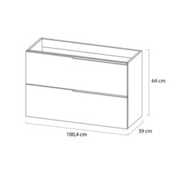 Tiger Badmeubelset Pocket 100 Cm Met 2 Lades Naturel Eik Incl. Looppoten -Badkamer Verkoop 123 456