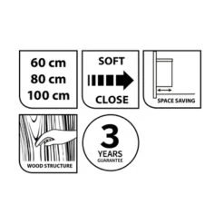 Tiger Badmeubelset Pocket 100 Cm Met 2 Lades Naturel Eik Incl. Looppoten -Badkamer Verkoop 123 458