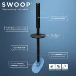 Tiger Toiletborstelhouder TESS Met Opbergfunctie Vrijstaand En Swoop Borstel Flexibel Blauw/zwart -Badkamer Verkoop 123 4645