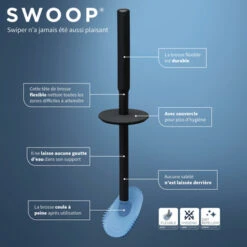 Tiger Toiletborstelhouder TESS Met Opbergfunctie Vrijstaand En Swoop Borstel Flexibel Blauw/zwart -Badkamer Verkoop 123 4647