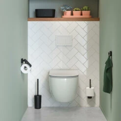 Tiger Toiletrolhouder Carv Met Klep Zwart -Badkamer Verkoop 123 4702