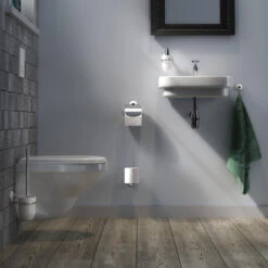 Tiger Toiletrolhouder Ivy Chroom/wit Met Klep 10 Tiger Toiletrolhouder Ivy Chroom/wit Met Klep -Badkamer Verkoop 123 4717