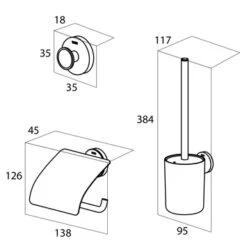 Tiger Urban Toilet Accessoireset Wc-rolhouder - Wc-borstelhouder - Haak -Badkamer Verkoop 123 4728