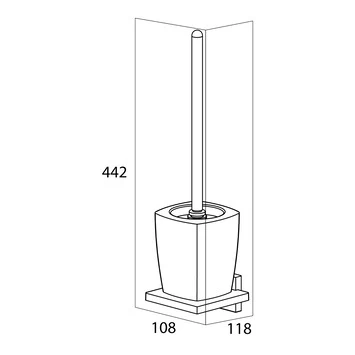 Tiger Toiletborstelhouder Zenna Hangend Chroom/Wengé 6 Tiger Toiletborstelhouder Zenna Hangend Chroom/Wengé - Afbeelding 4