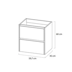 Tiger Reverse Meubelset 60 Cm Met 2 Lades Naturel Eik / Mat Wit Inclusief Oval Wastafel Hoogglans Wit -Badkamer Verkoop 123 477