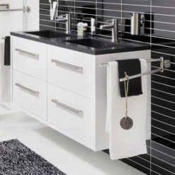 TIGER Boston Kolomkast 40cm Wit Hoogglans Rvs -Badkamer Verkoop 123 484